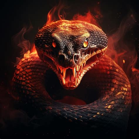 Premium Photo | Fire Background on Snake