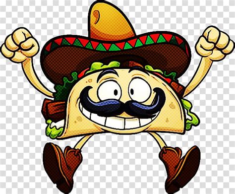 Cowboy Hat Spanish Language Line Art Taco Drawing Cartoon Mexican