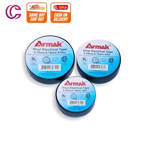 Electrical Tape 4 8 16 Meter Armak Black Rubber Based Adhesive