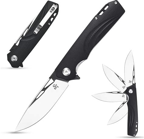 Sitivien St Folding Camping Knife D Steel Blade G Handle Pocket