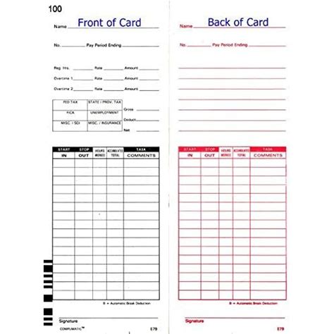 Lathem E And E Time Clock Cards E Compatible Walmart