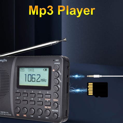 Hrd Am Fm Sw Bt Tf Portable Radio Digital Usb Mp Pocket Recorder