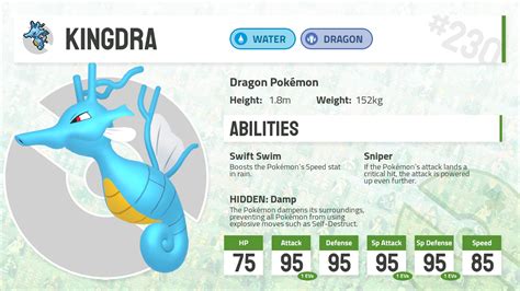 #0230 Kingdra - Pokecharms PokéDex