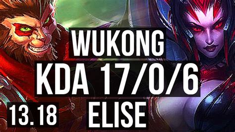 WUKONG Vs ELISE JNG 17 0 6 Legendary 67 Winrate 6 Solo Kills