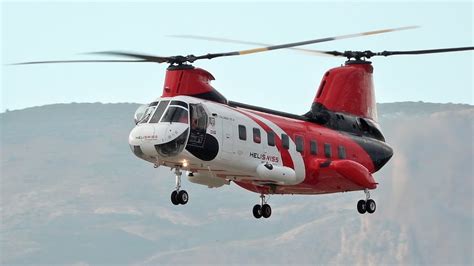 New Helicopter Boeing Vertol Landing Takeoff On Corse Island