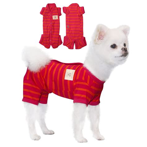 TONY HOBY Dog Clothes Dog Stripes 4 Legged Pajamas Dog pjs Jumpsuit