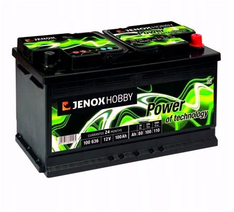 Akumulator JENOX HOBBY 100Ah 12V Łódź Kamper Jacht 80Ah 10515115409