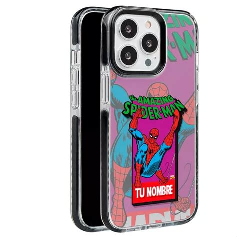 Funda Para Iphone Spiderman Con Tu Nombre Personalizada Meses Sin