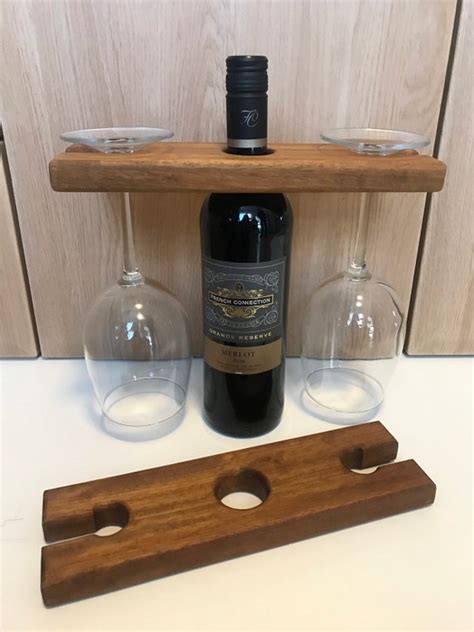 Wood Wine Bottle And Glass Holder Glass Designs