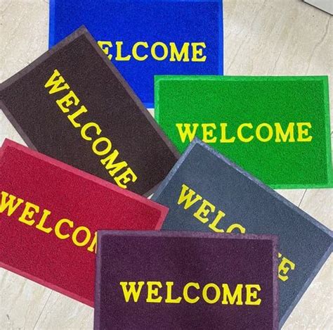 Solid Multicolor Pvc Welcome Doormat For Home Shape Rectangle For