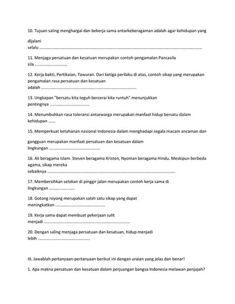 Soal Pkn Kelas Vi Paket 1 2 Pdf