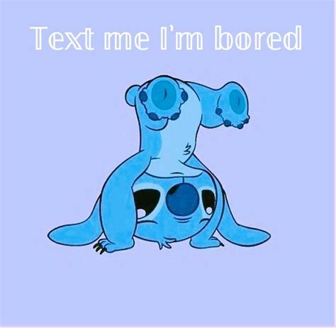 Cute Stitch, Im Bored, Text Me, Disney Characters, Fictional Characters ...