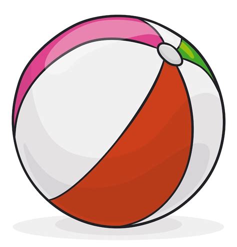 Premium Vector Colorful Beach Ball In Cartoon Style Over White Background