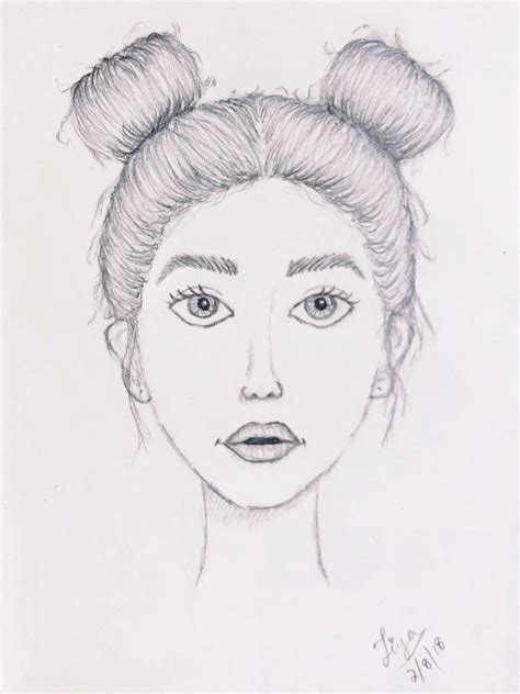 Space Buns Hair Drawing Corrected Weblogs Picture Show