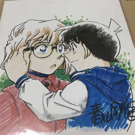 名探偵コナン 青山剛昌先生描き下ろしイラスト複製色紙 100巻記念エピソード その他