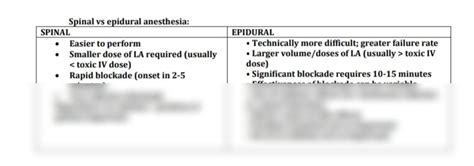 SOLUTION: Spinal vs epidural anaesthesia - Studypool