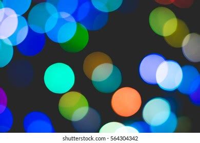 Colorful Bokeh Light On Black Background Stock Photo 564304342