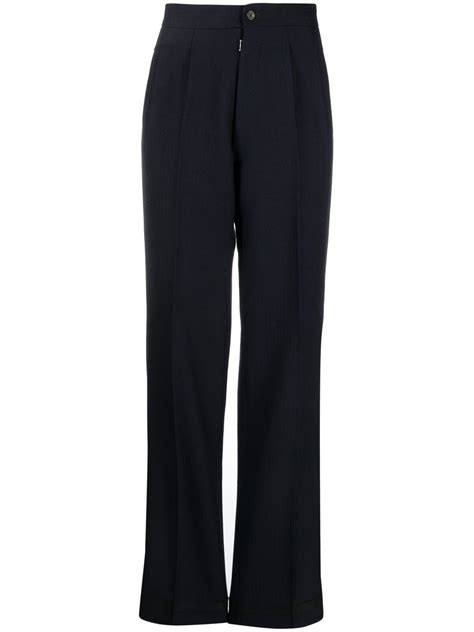 Maison Margiela High Waisted Wool Trousers Farfetch