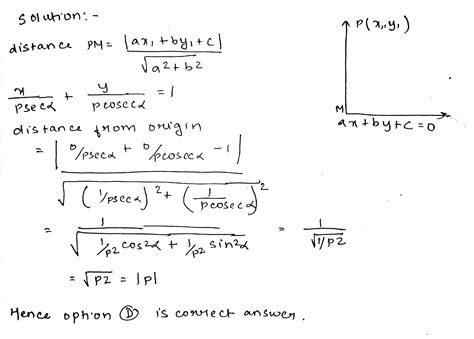 The Perpendicular Distance From Origin To The Line Xpsecalpha