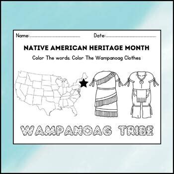 Native American Heritage Month Coloring Pages No Prep, Tribes Clothes & Map