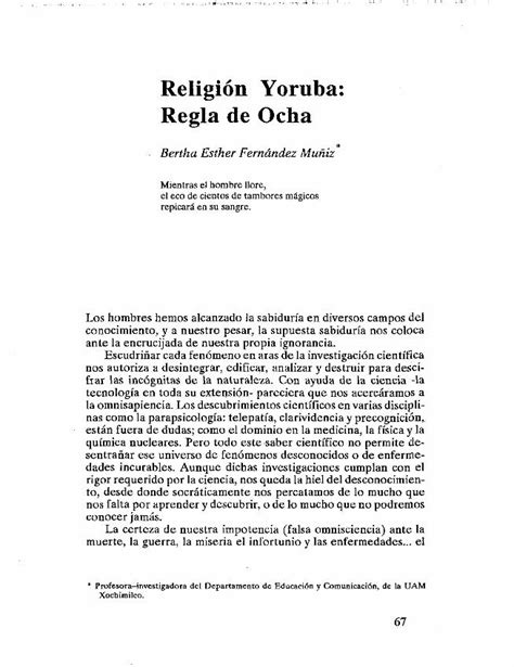 PDF Religion Yoruba Regla De Ocha Son Los Grupos Humanos A Traves