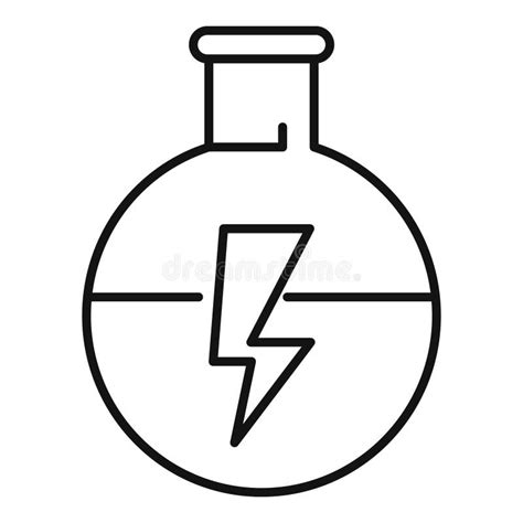 Chemical Flask Containing Energy Lightning Icon Showing Experiment