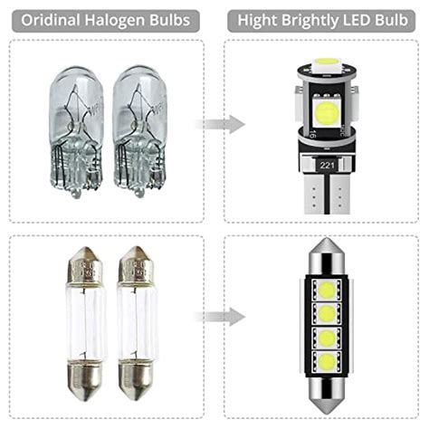 Justech Lot De Ampoules Navettes Led V Can Bus Sans Erreur Smd