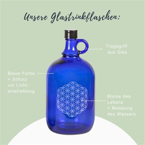 Glasflasche Blau Blume Des Lebens 2 Liter 25 90