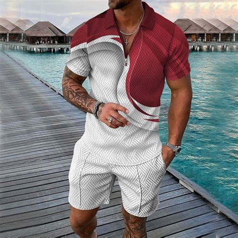 Harpily Men Suits D Short Sleeve Suit Shorts Beach Tropical Hawaiianss