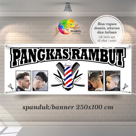 Jual Spanduk Banner Pangkas Rambut Barber Shop Putih Shopee Indonesia