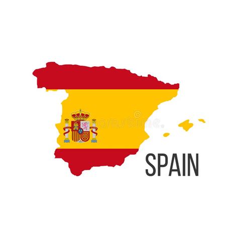 Spain Flag Map. the Flag of the Country in the Form of Borders. Stock ...