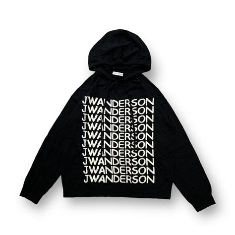 【楽天市場】ジェイダブリューアンダーソン・jw Anderson 23ss Kinit Hoodie 状態a ニットフーディー ロゴ ジャガード プルオーバー パーカー ブラック