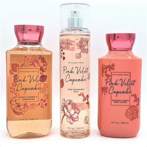 Bath And Body Works Pink Velvet Cupcake Mist Lotion And Shower Gel 3 Piece Bundle Walmart