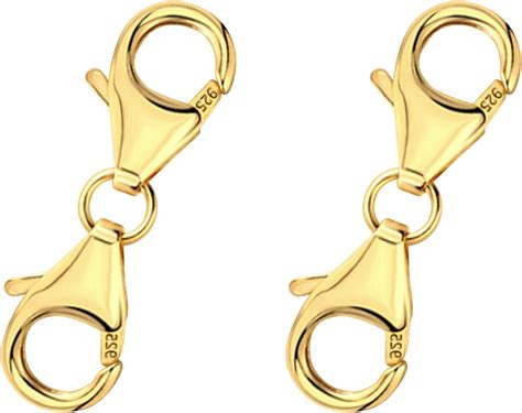 925 Sterling Silver Gold Clasps Alexcraft 4pcs 14k Gold Plated Spring Double Clasps Connector