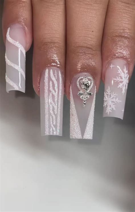 Pin By Ari On Nail Inspo Unique Acrylic Nails Beige Nails Winter