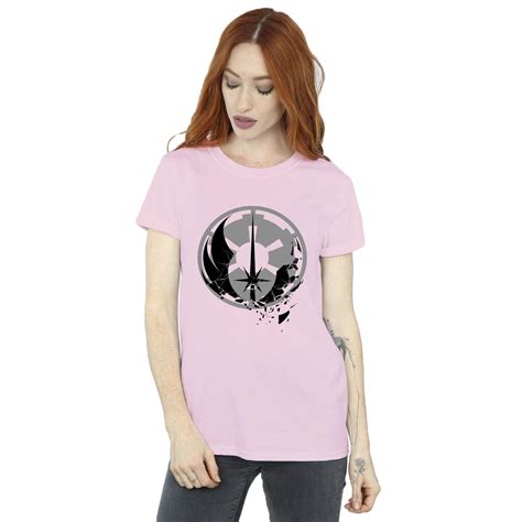 Star Wars Womens Obi Wan Kenobi Fractured Logos Cotton Boyfriend T