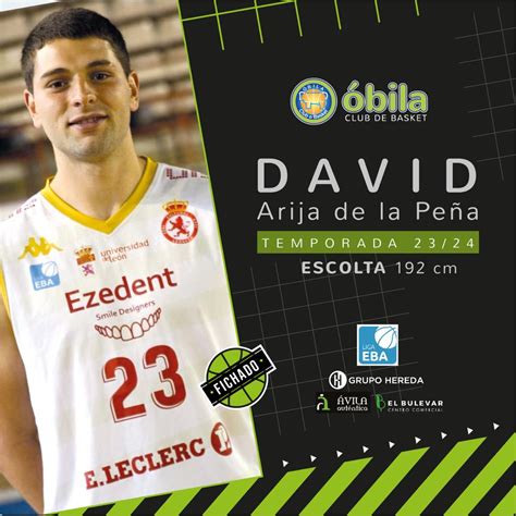 Óbila Club de Basket on Twitter Temporada 2023 2024 LigaEBA David