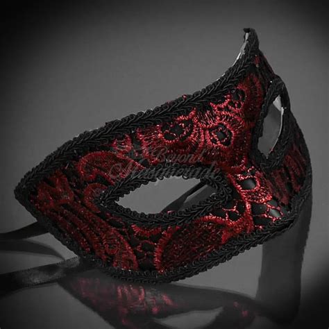 Black And Red Lace Masquerade Masks