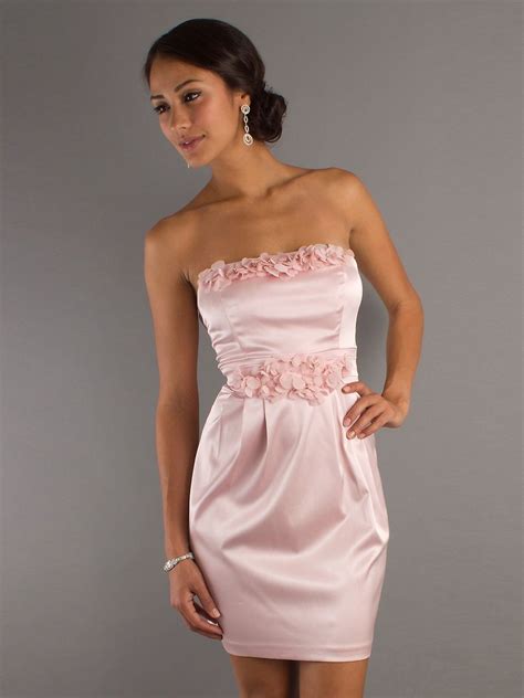 Baby Pink Strapless Dresses Mini Homecoming Dresses Elegant Dresses