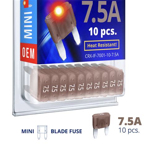 FUSE Glow Smart MINI Blade 7 5A Kit 10 Pcs Small APM ATM Blade