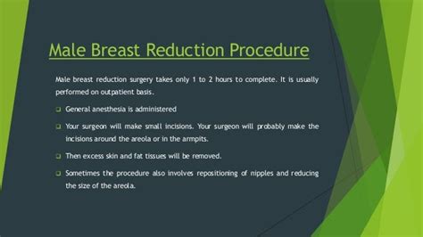 Male Breast Reduction Procedure