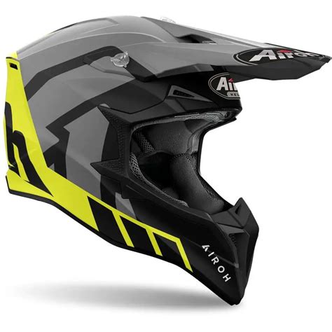 Casco Cross Airoh Wraaap Reloaded Giallo Opaco