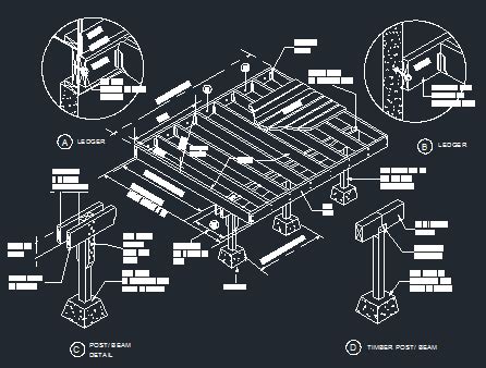 Wood Deck Framing Details - Files, Plans and Details