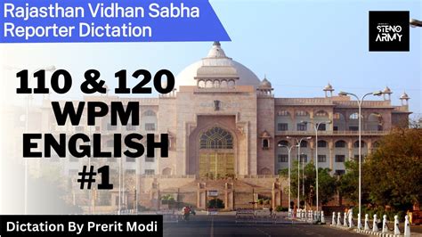 110 120 WPM Shorthand Dictation For Vidhansabha Reporter In English