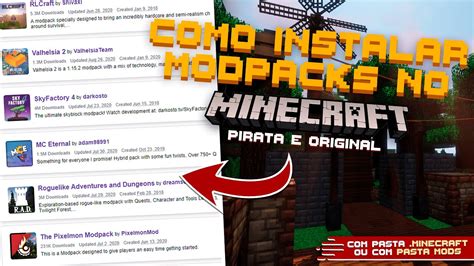 COMO INSTALAR MODPACKS NO MINECRAFT Minecraft PIRATA E ORIGINAL