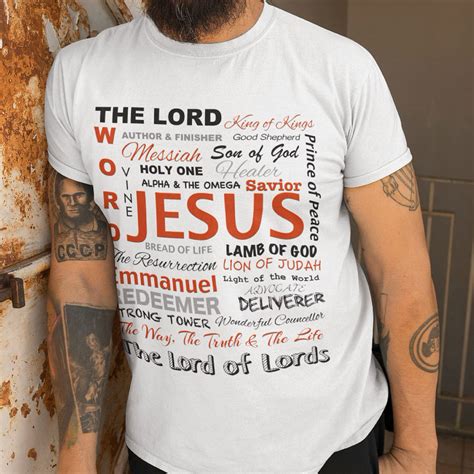 Names of Jesus Christ Bible Verses Scriptures Shirt Sale - GuidingCross