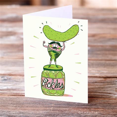 Pickle Man Thank You Greeting Card Fisk And Fern