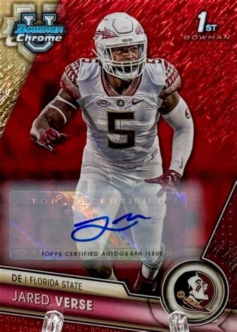 Jared Verse Bowman Chrome University Prospect Auto Red