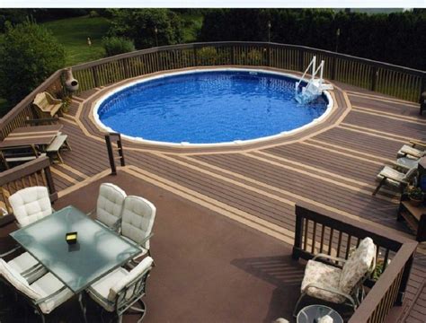 Decks Around Above Ground Swimming Pools Backyard Design Ideas