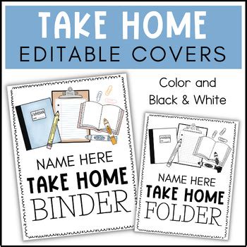 Student Take Home Binder Folder Cover Page By Teachwithmsd Tpt